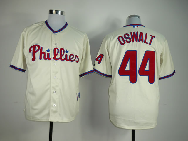 Men Philadelphia Phillies #44 Oswalt Cream MLB Jerseys